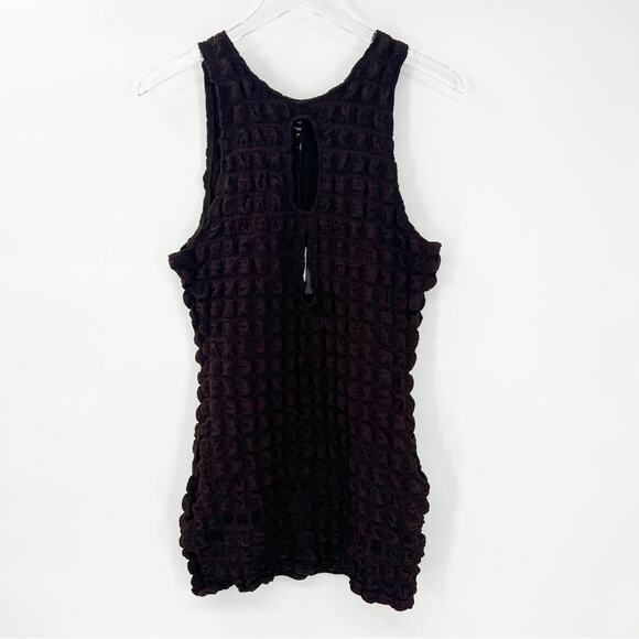 NWT Motel Alannah Keyhole Cut Out Bubble Mini Bodycon Dress L Brown - Picture 2 of 8